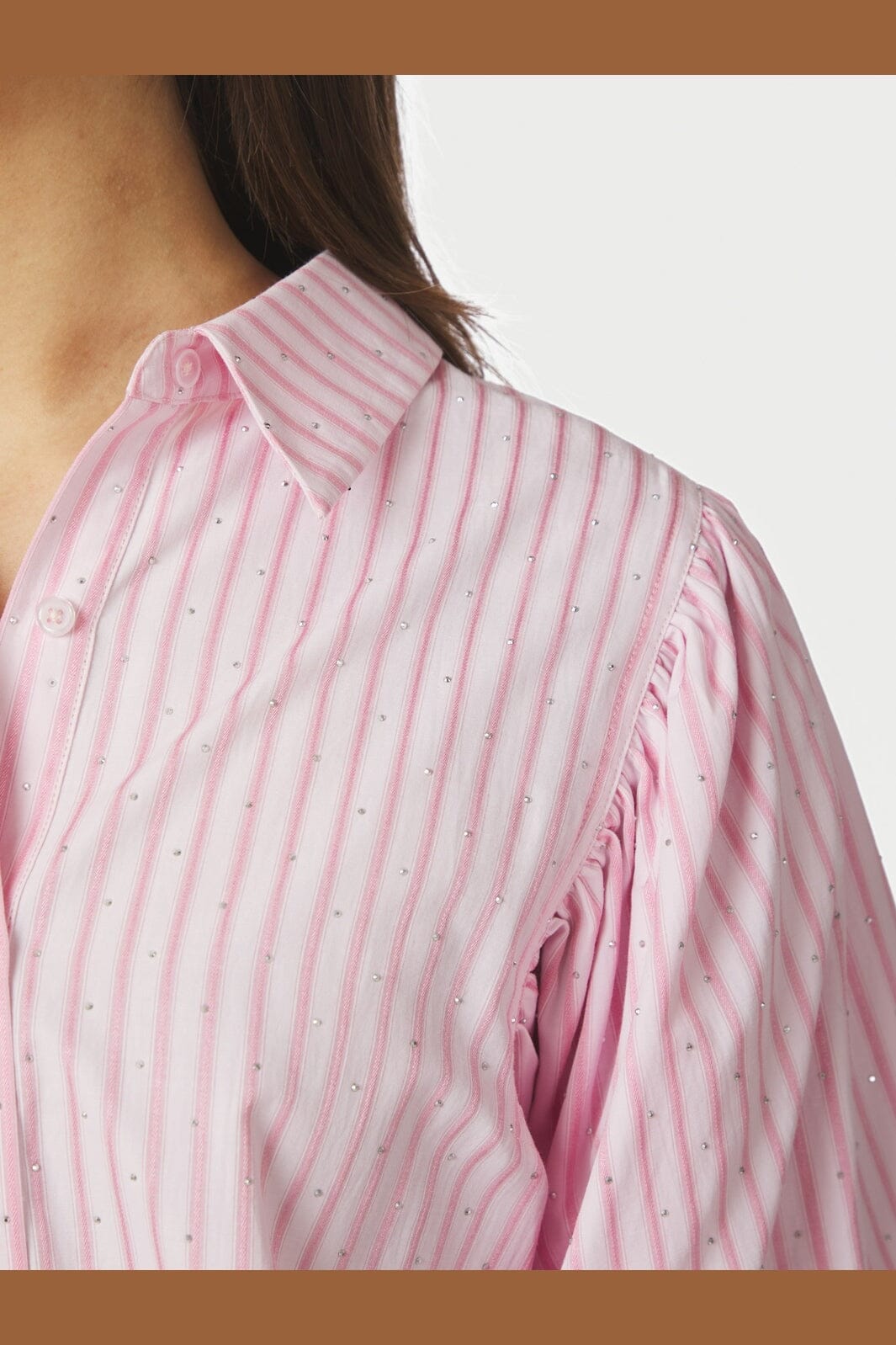 Neo Noir - Etta Soft Stripe Stone Shirt 166416 - 754 - Light Pink
