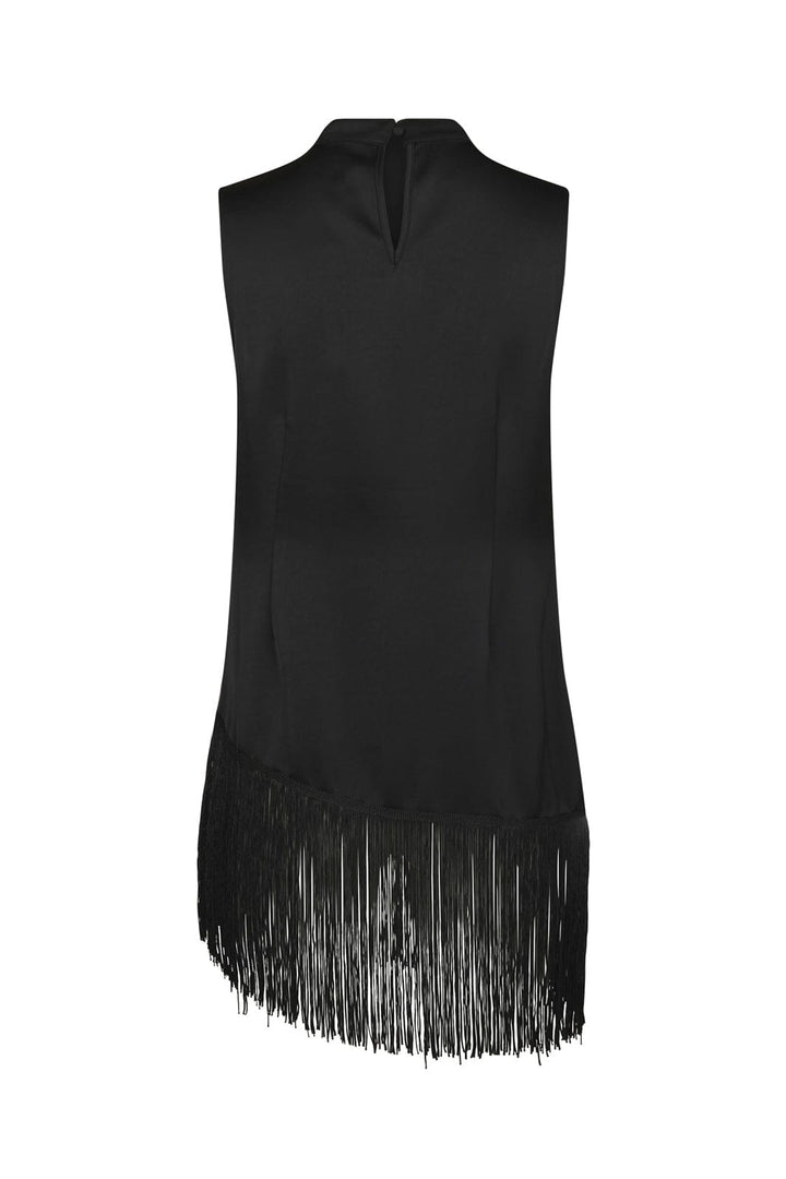 Neo Noir - Eviane Fringe Top 170300 - 100 - Black