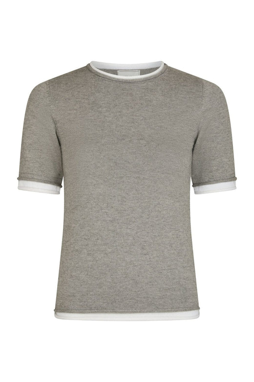 Neo Noir - Fauna Double Knit Tee 166372 - 103 - Light Grey Melange