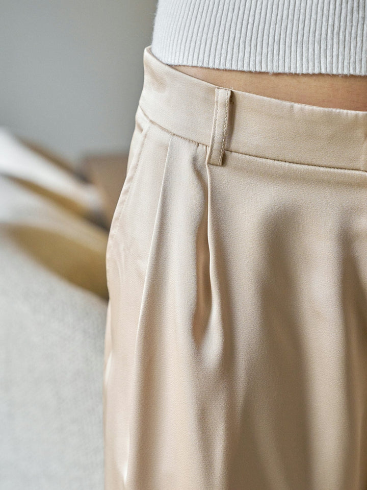 Neo Noir - Fayla Drapy Satin Balloon Pants 167418 - 125 - Dark Sand Bukser 