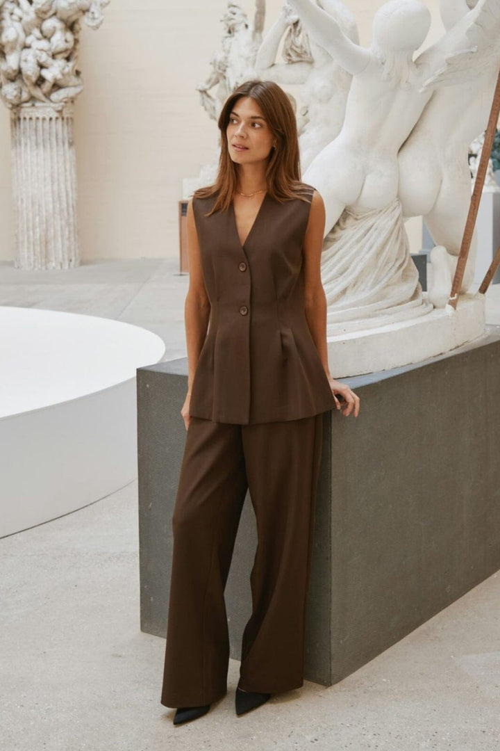 Neo Noir - Finna Structure Vest 167234 - 676 - Dark Brown Blazere 
