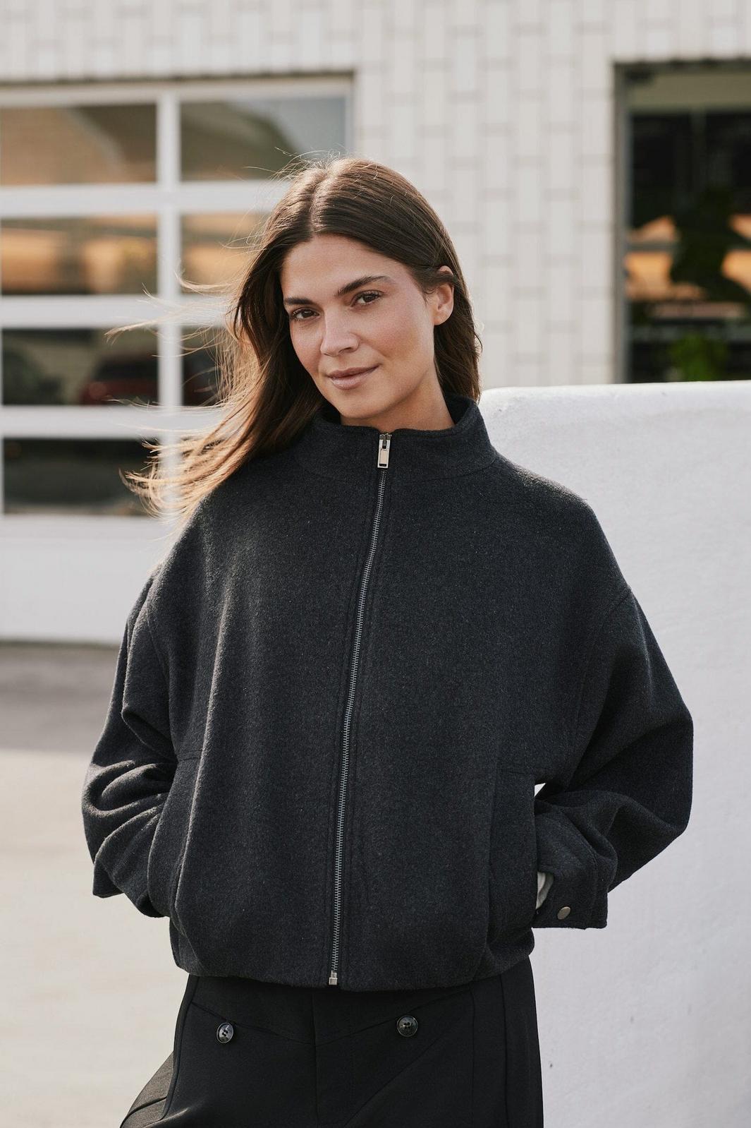 Neo Noir - Florine Wool Bomber Jacket 166100 - 132 - Antracit Jakker 