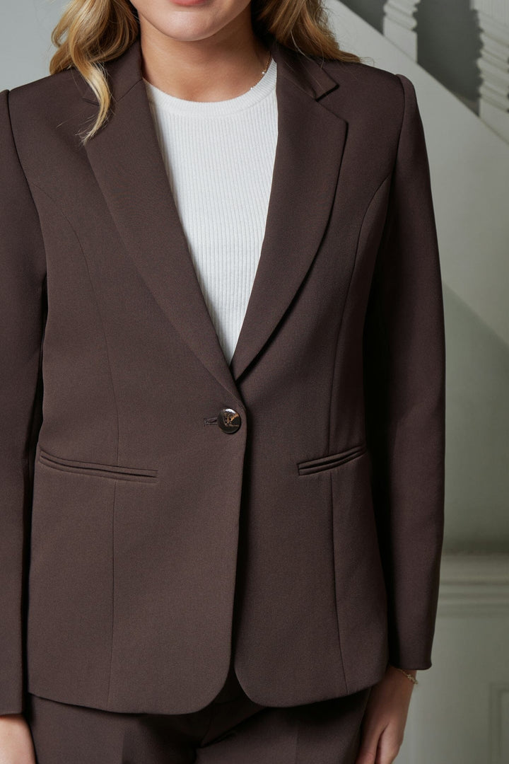 Neo Noir - Francine Suit Blazer 166616 - 676 - Dark Brown Blazere 