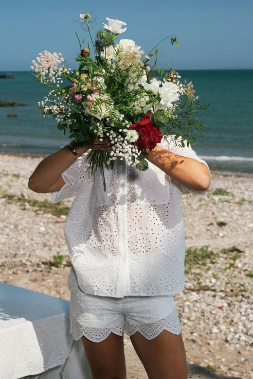 Neo Noir - Gessie Embroidery Shirt 165383 - 120 - White Skjorter 