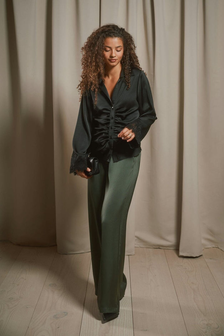 Neo Noir - Giovah Lace Sateen Shirt 171221 - 100 - Black Skjorter 