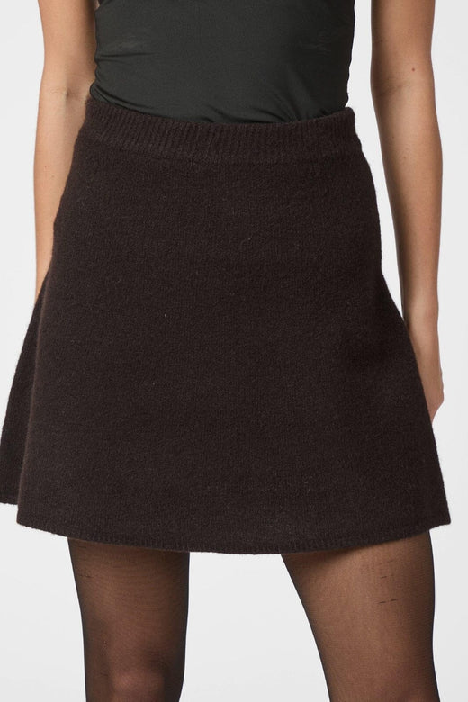 Neo Noir - Gisa Knit Skirt 161228 - 676 - Dark Brown