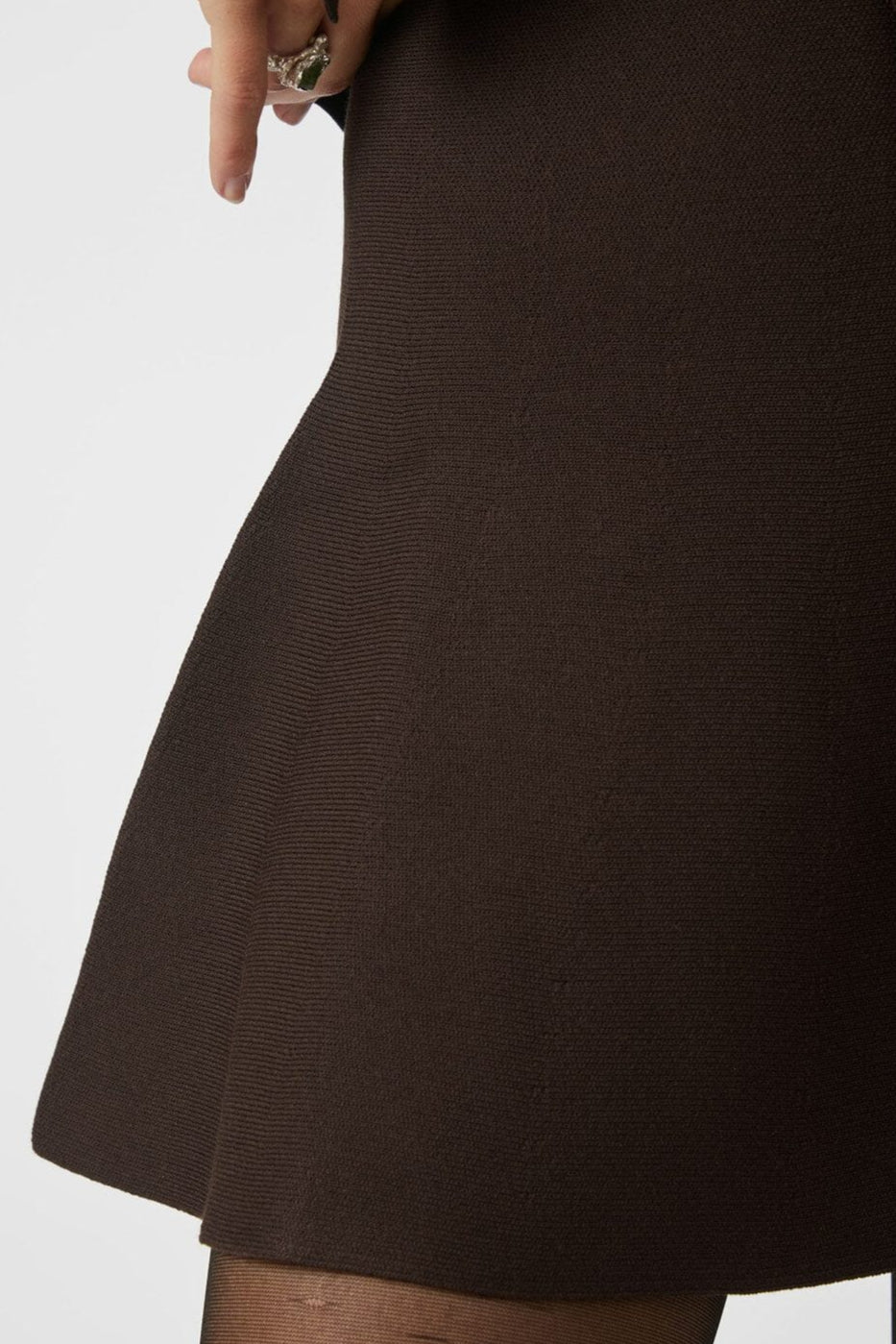 Neo Noir - Hanna Smooth Knit Skirt 165351 - 676 - Dark Brown
