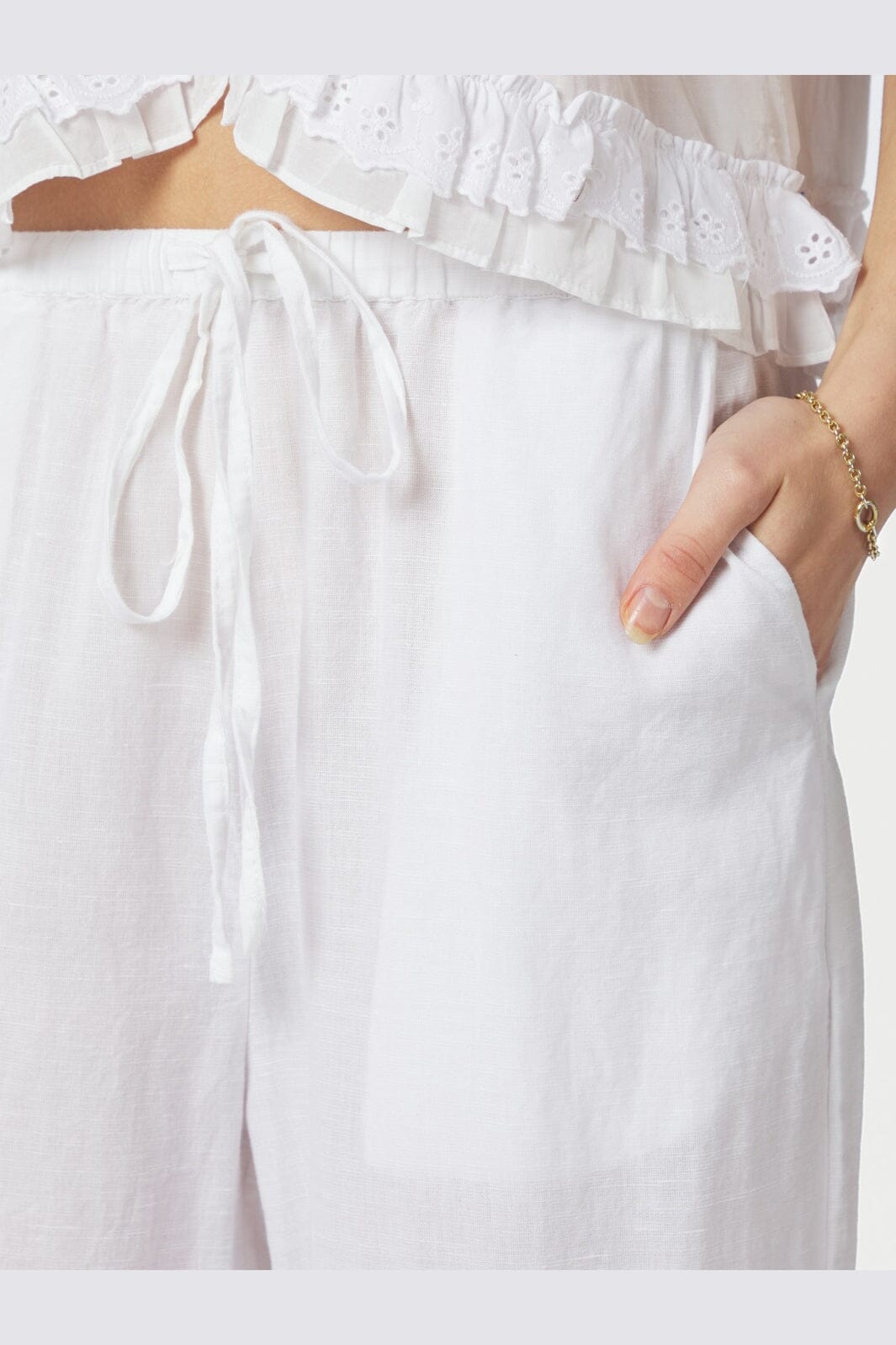 Neo Noir - Heifa Linen Pants 167698 - 120 - White