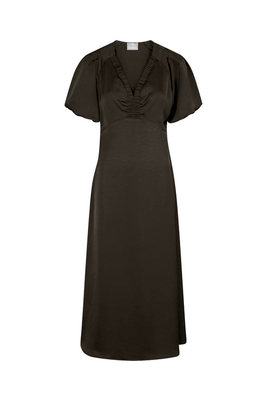 Neo Noir - Illana Heavy Sateen Dress 162521 - 676 - Dark Brown