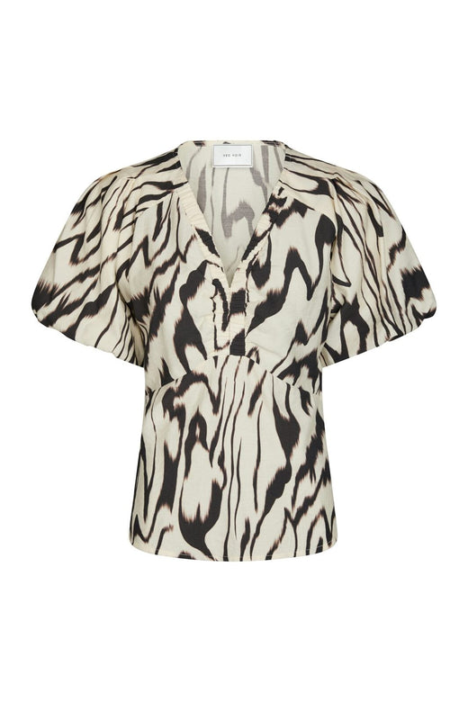 Neo Noir - Irina Graphic Zag Blouse 166003 - 121 - Off White
