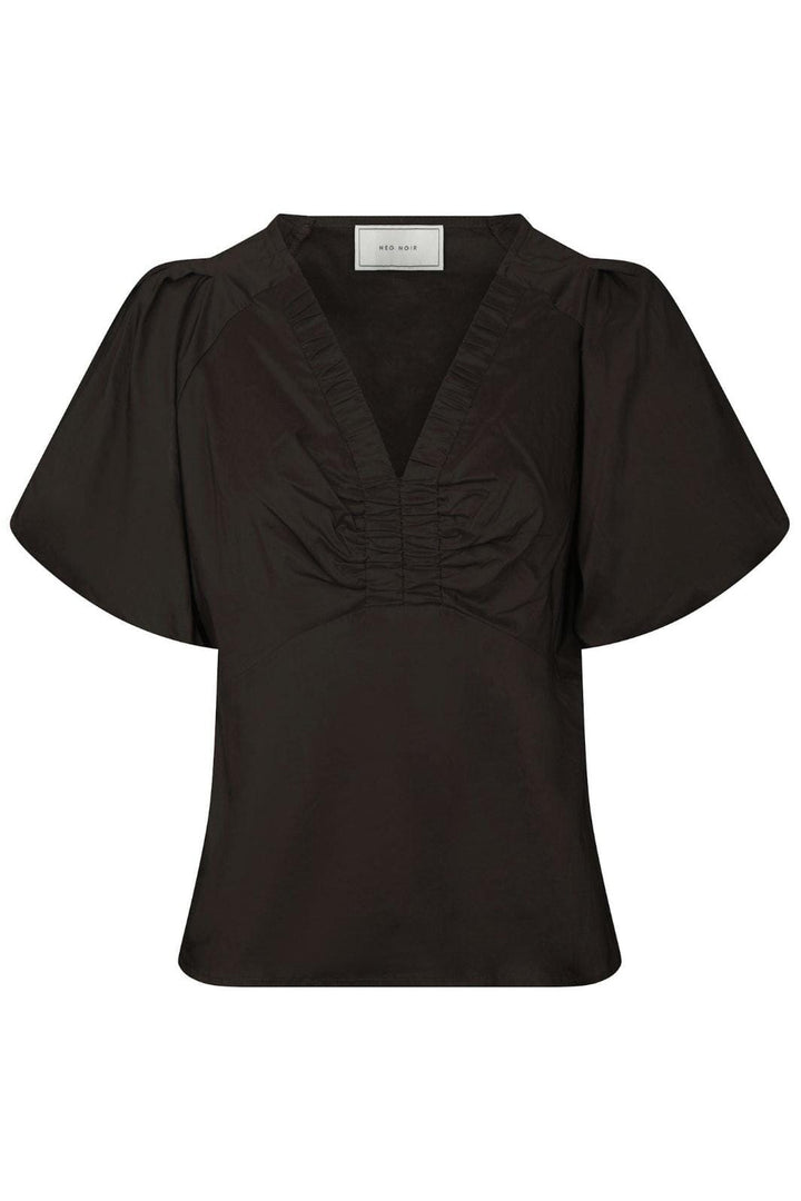 Neo Noir - Irina Poplin Blouse 162219 - 584 - Chocolate Brown Bluser 