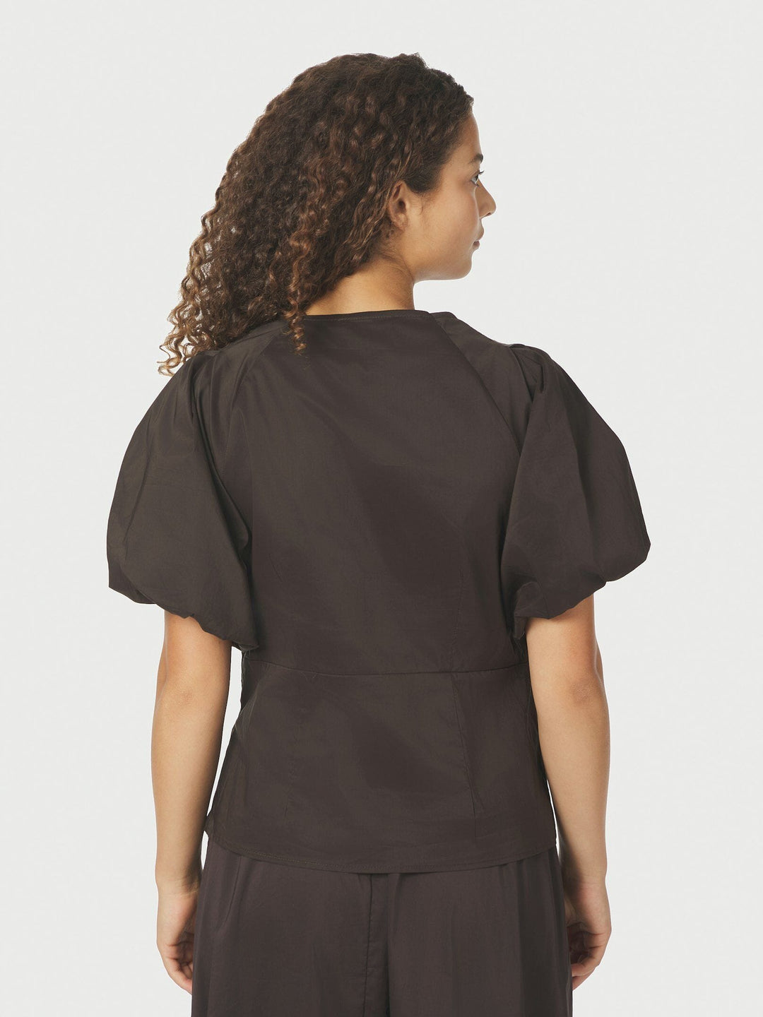 Neo Noir - Irina Poplin Blouse 162219 - 584 - Chocolate Brown Bluser 