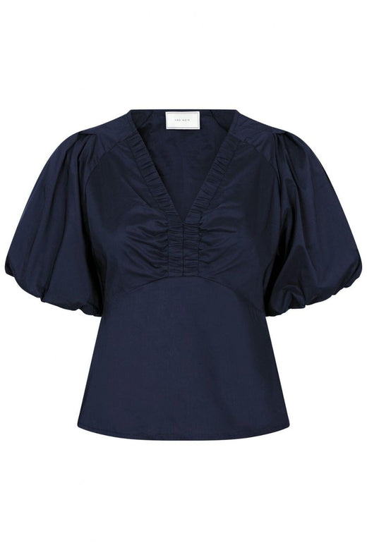Neo Noir - Irina Poplin Blouse - Navy T-shirts 