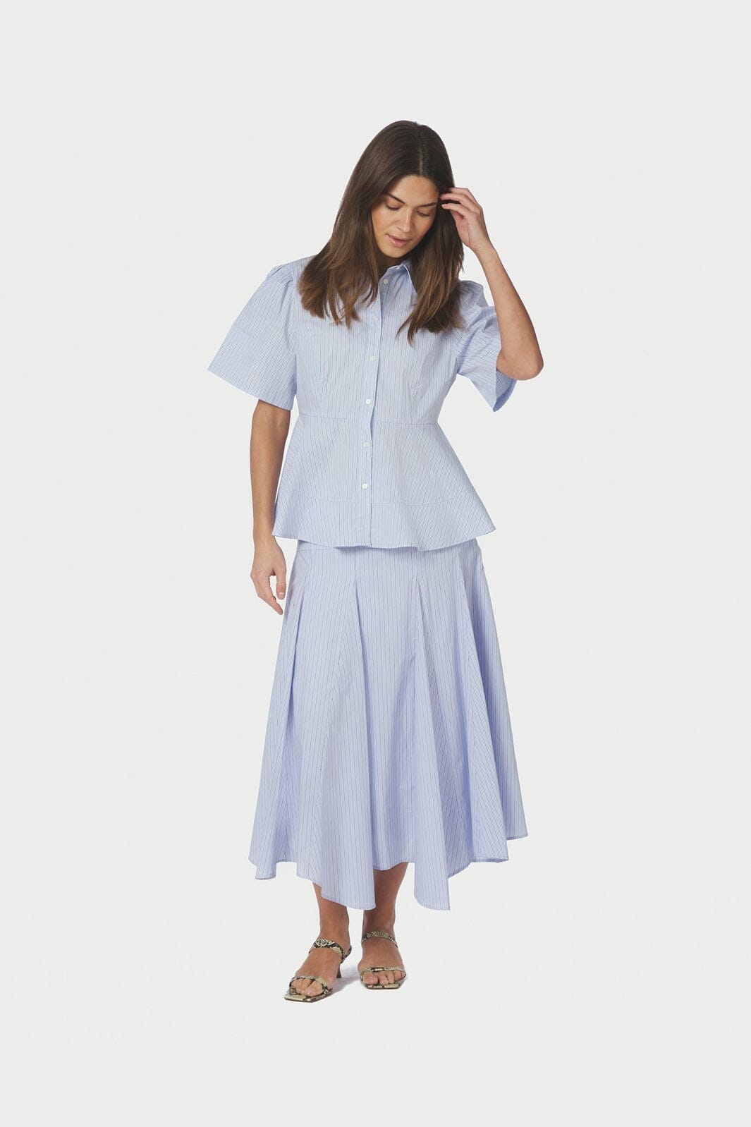 Neo Noir - Janelle Stripe Shirt 168838 - 417 - Blue/Brown Stripe