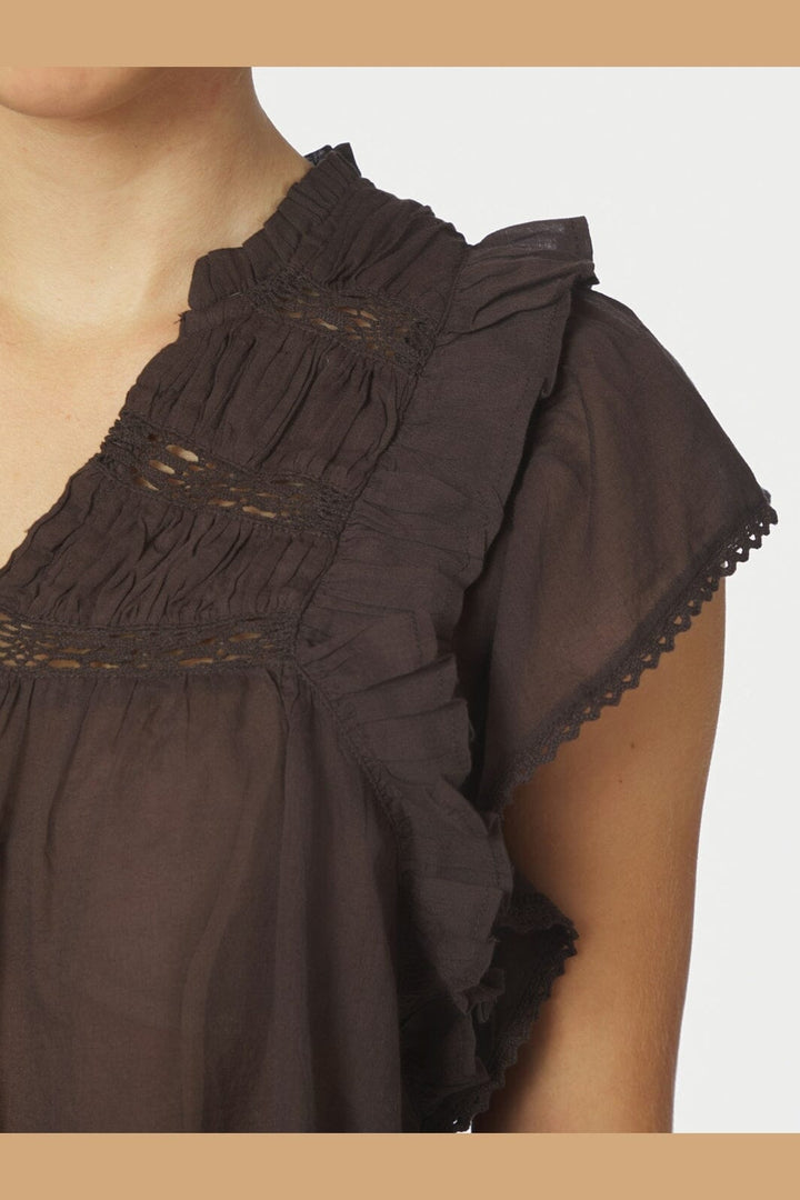 Neo Noir - Jayla S Voile Top 159881 - 676 - Dark Brown