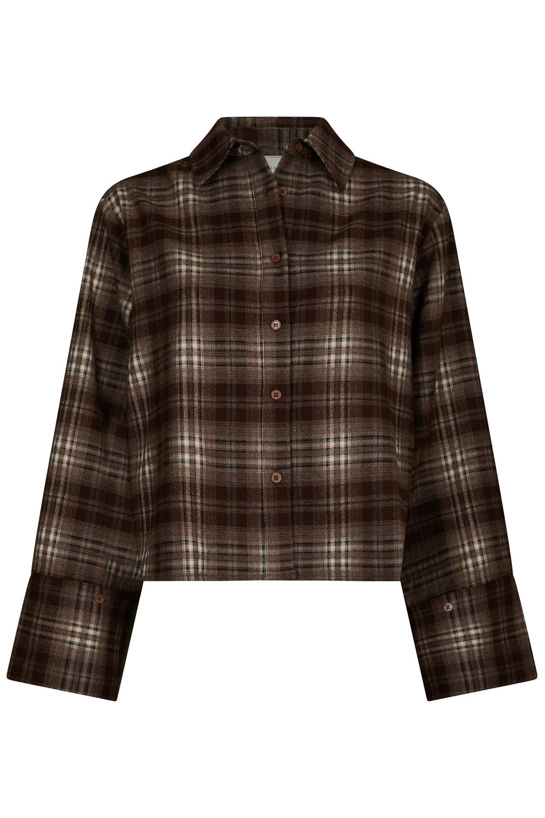 Neo Noir - Jaylin Flannel Check Shirt 171705 - 189 - Warm Grey Skjorter 