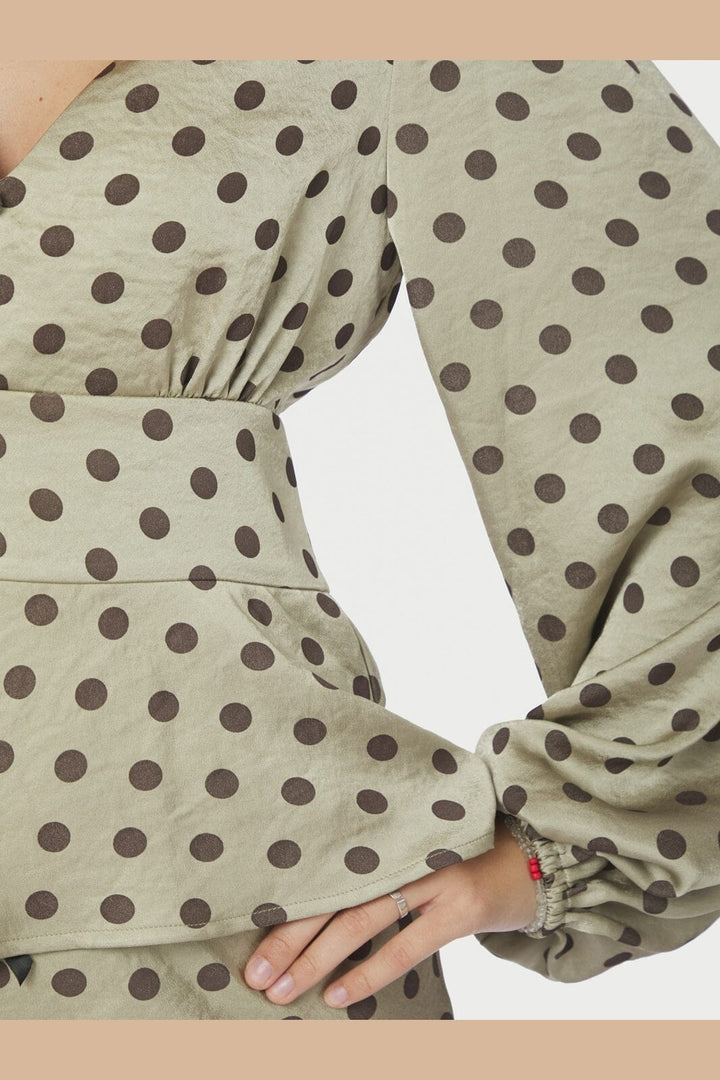 Neo Noir - Jellima Dotted Blouse 167743 - 236 - Pistachio