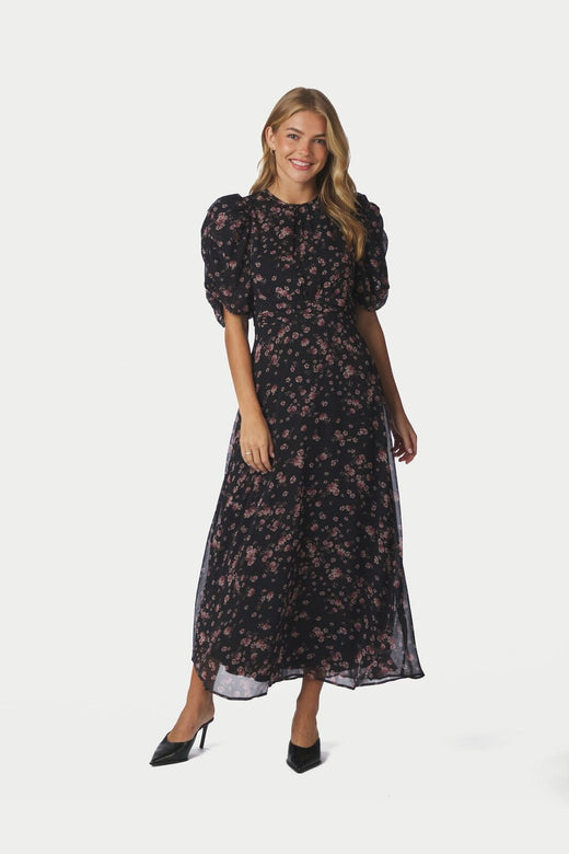 Neo Noir - Kikka Mini Flower Dress 170468 - 100 - Black