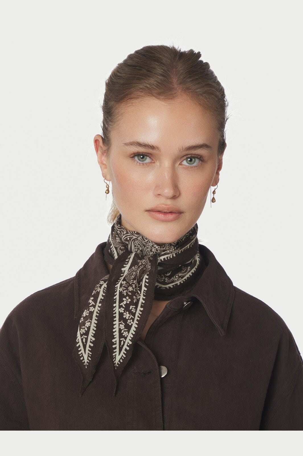 Neo Noir - Kinessa Paisley Scarf 164346 - 676 - Dark Brown
