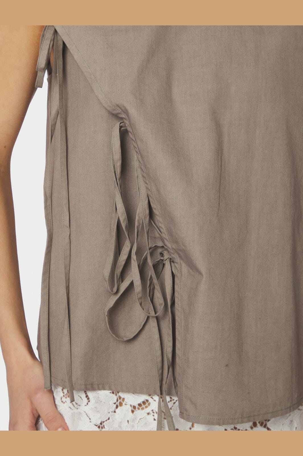 Neo Noir - Lasa C Poplin Top 168962 - 214 - Taupe