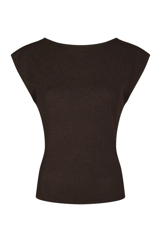 Neo Noir - Lauren Glitter Knit Top 171191 - 676 - Dark Brown