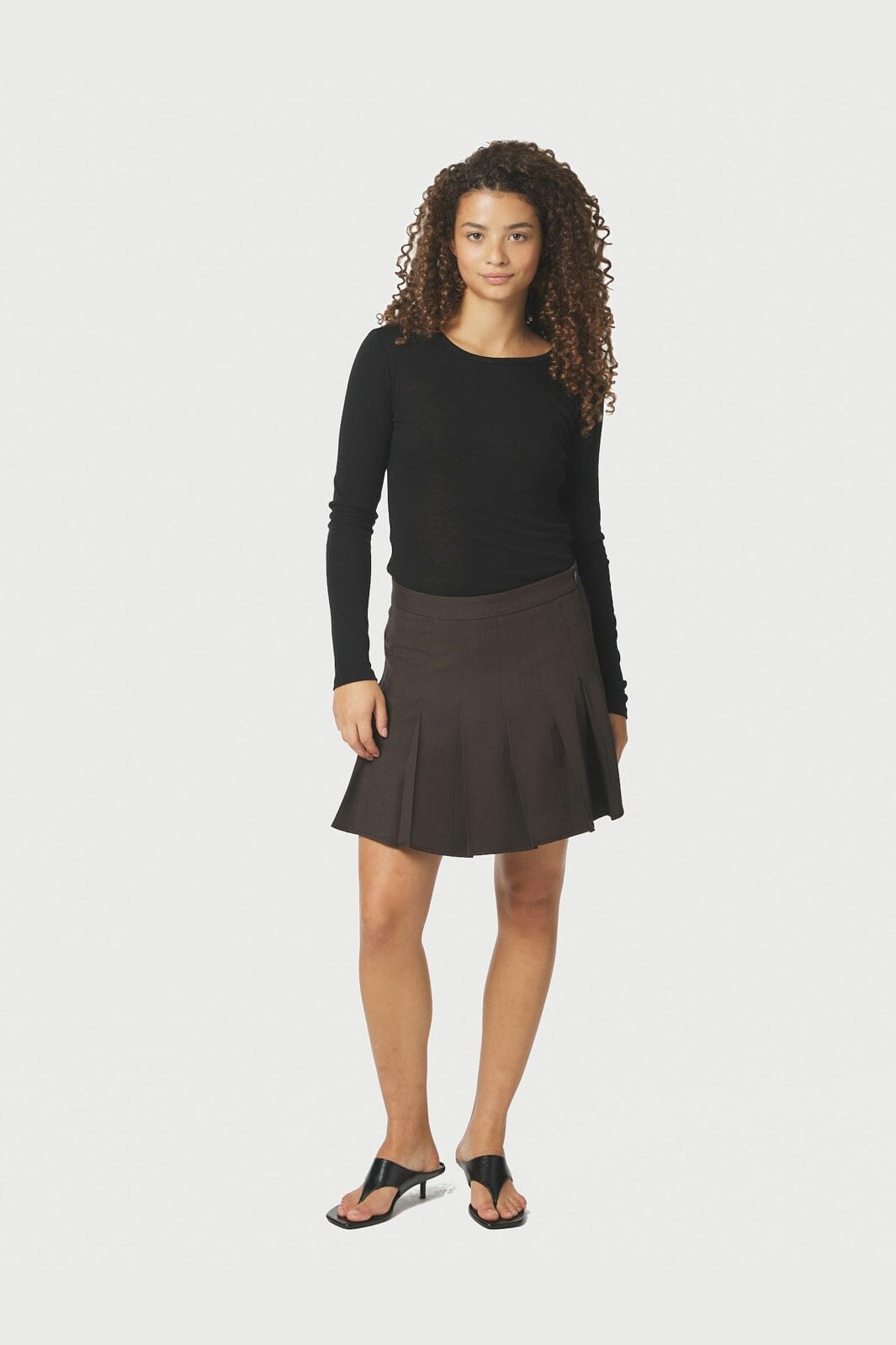 Neo Noir - Laurina Structure Skirt 168504 - 676 - Dark Brown