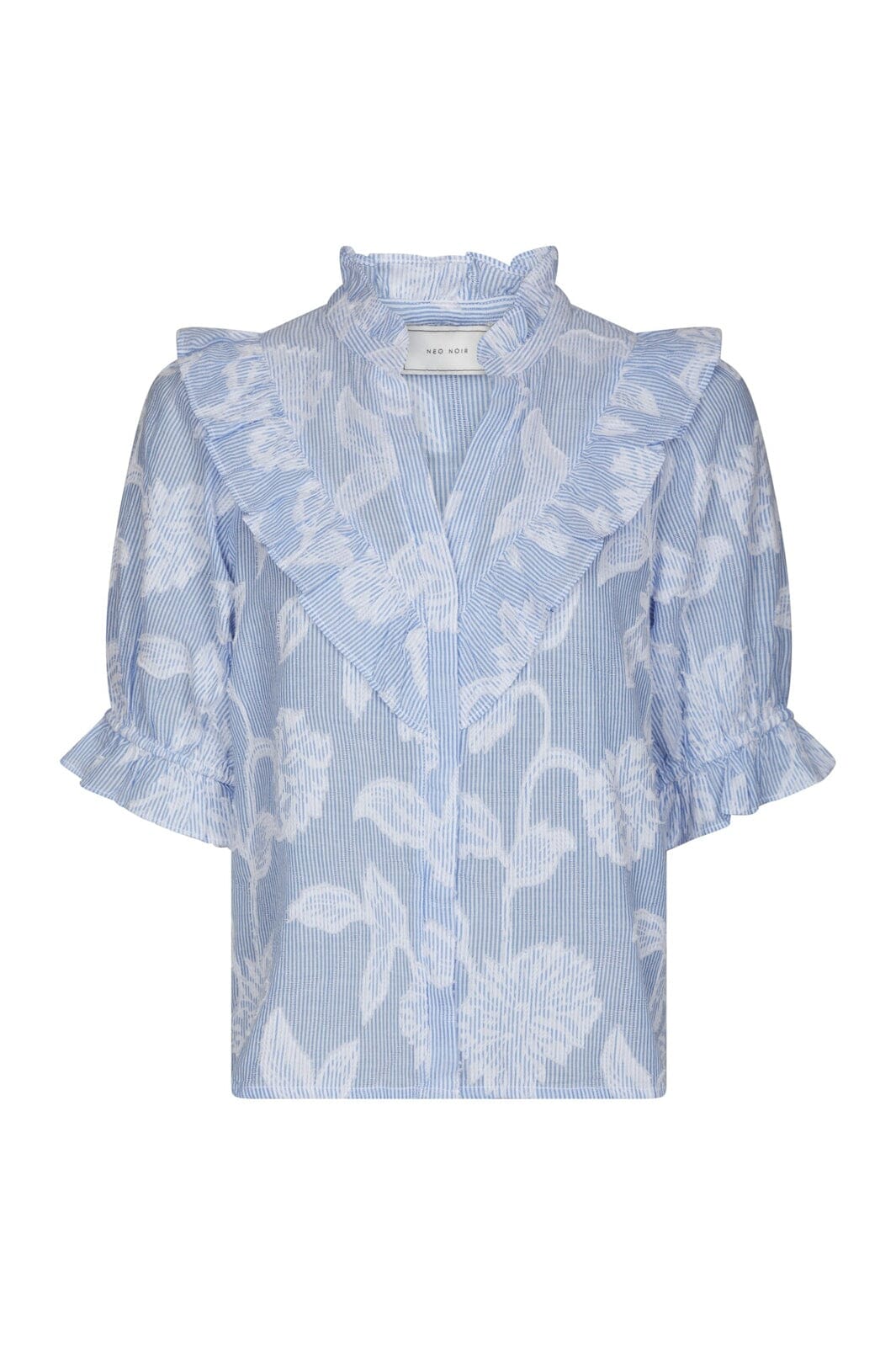 Neo Noir - Manet Jacquard Blouse 168480 - 145 - Light Blue