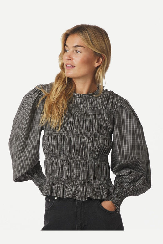 Neo Noir - Marcia Check Blouse 166893 - 132 - Antracit