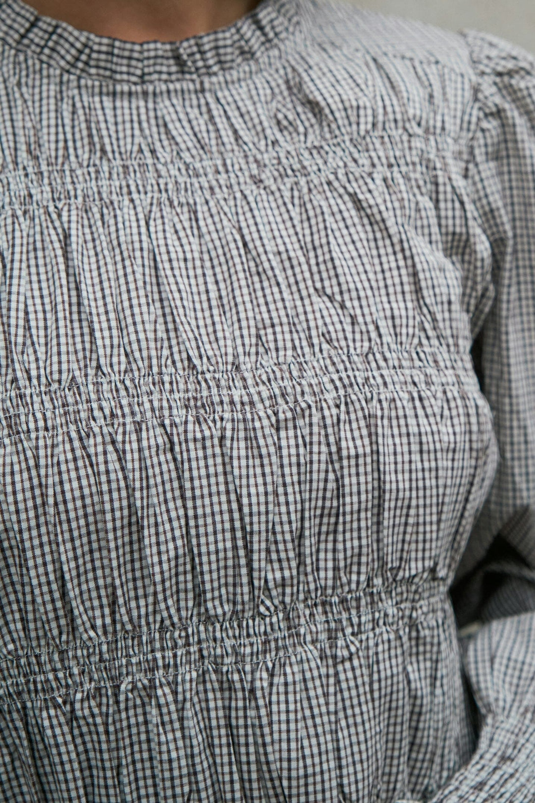 Neo Noir - Marcia Check Blouse 166893 - 306 - Dusty Brown Bluser 