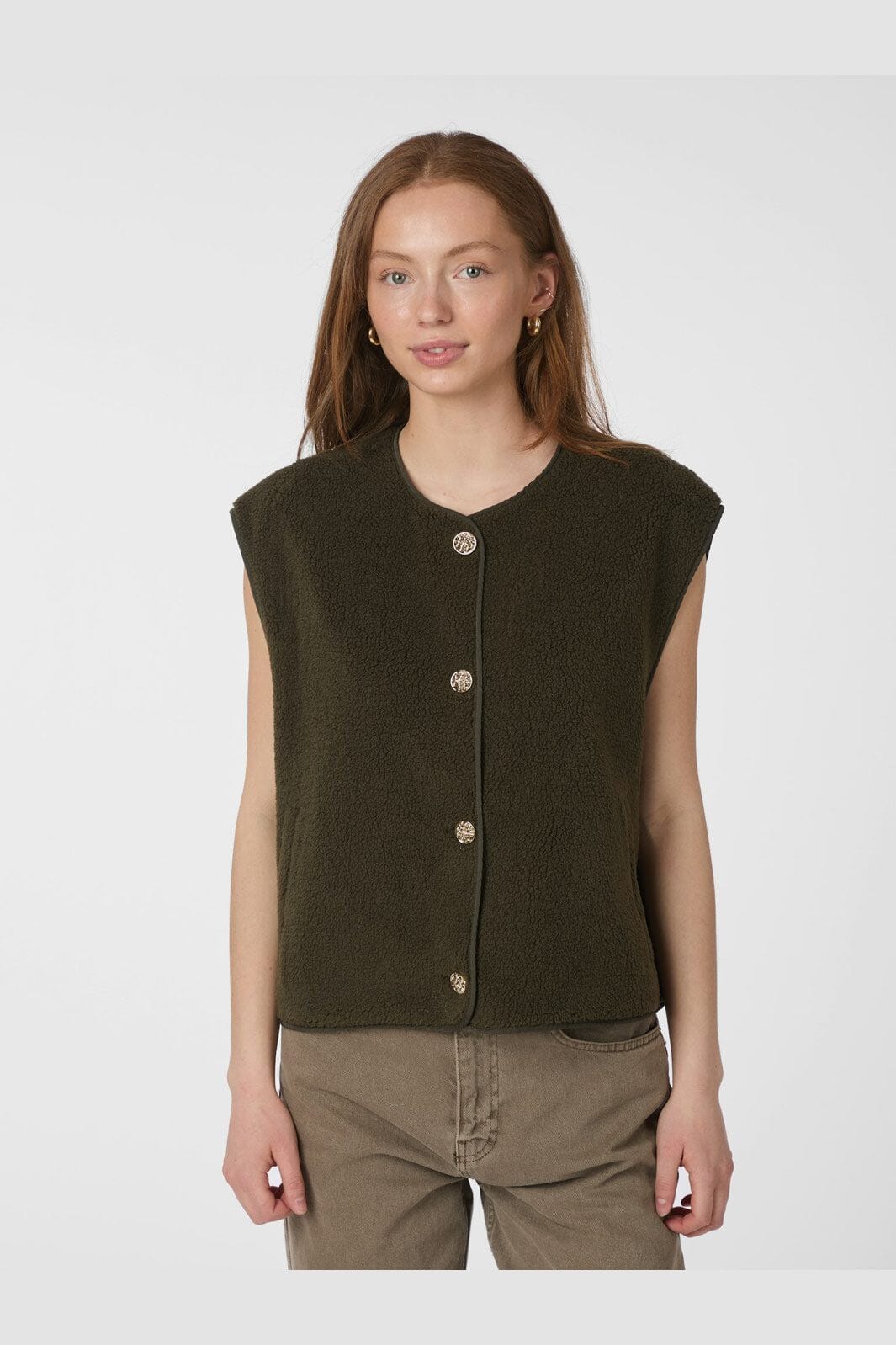 Neo Noir - Mariko Teddy Vest 164594 - 151 - Army