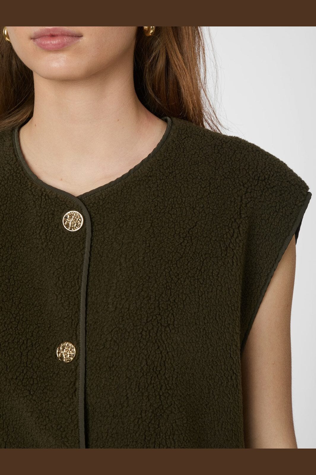 Neo Noir - Mariko Teddy Vest 164594 - 151 - Army
