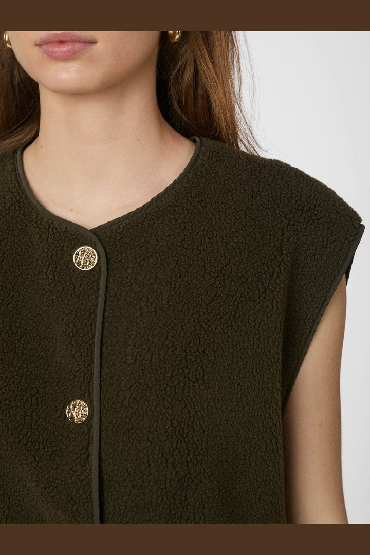 Neo Noir - Mariko Teddy Vest 164594 - 151 - Army