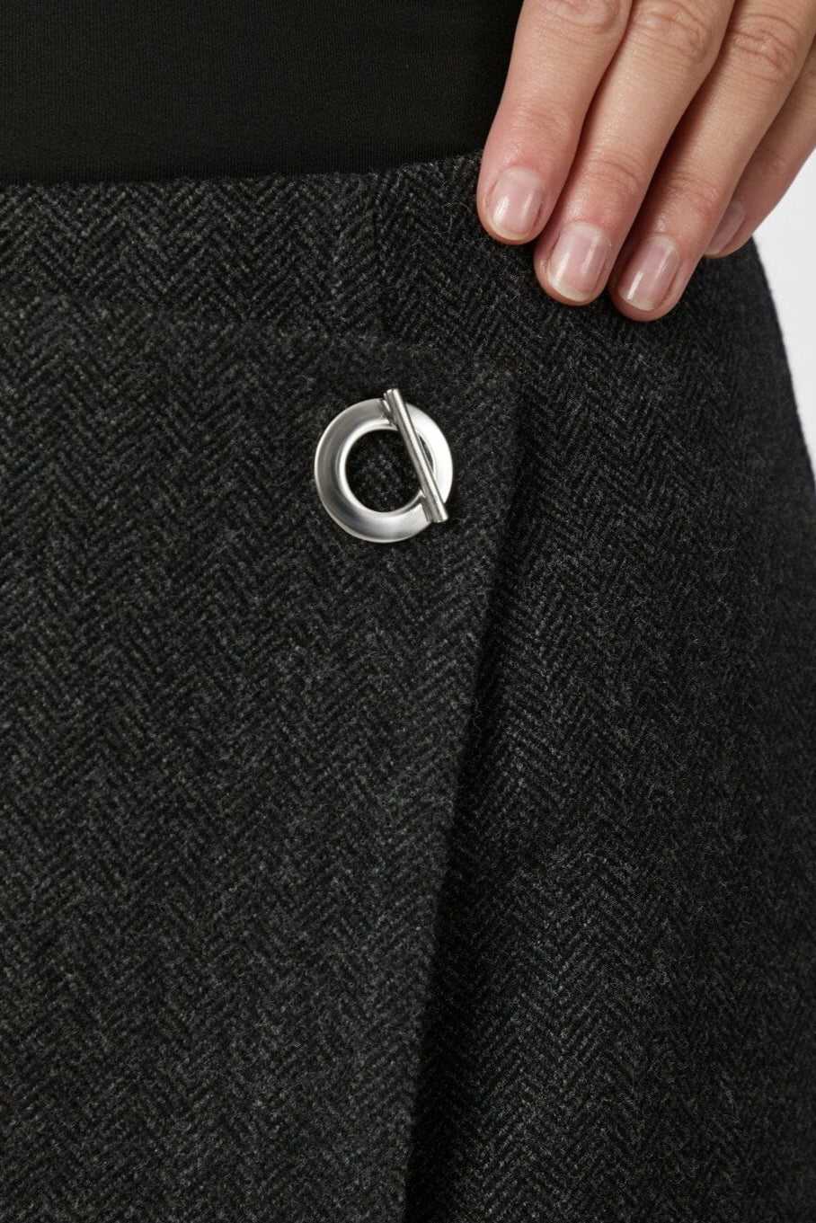 Neo Noir - Marisi Herringbone Skirt 165687 - 104 - Dark Grey