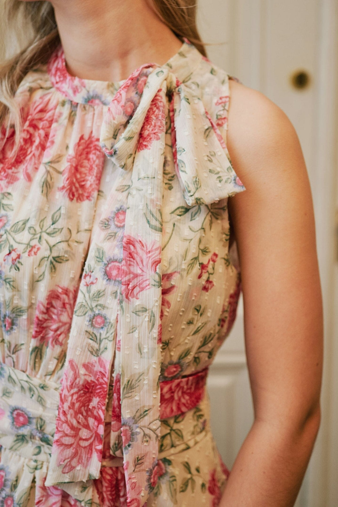 Neo Noir - Marli Big Flower Dress 168846 - 122 - Creme Kjoler 