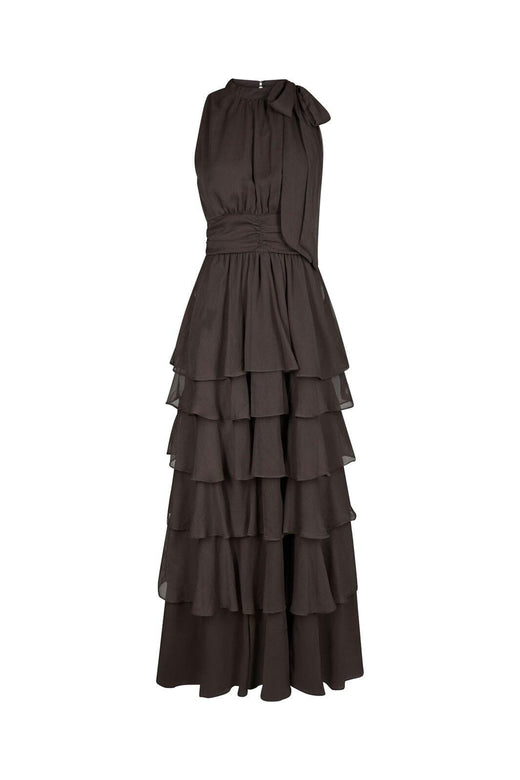 Neo Noir - Marli Solid Chiffon Dress 165640 - 306 - Dusty Brown