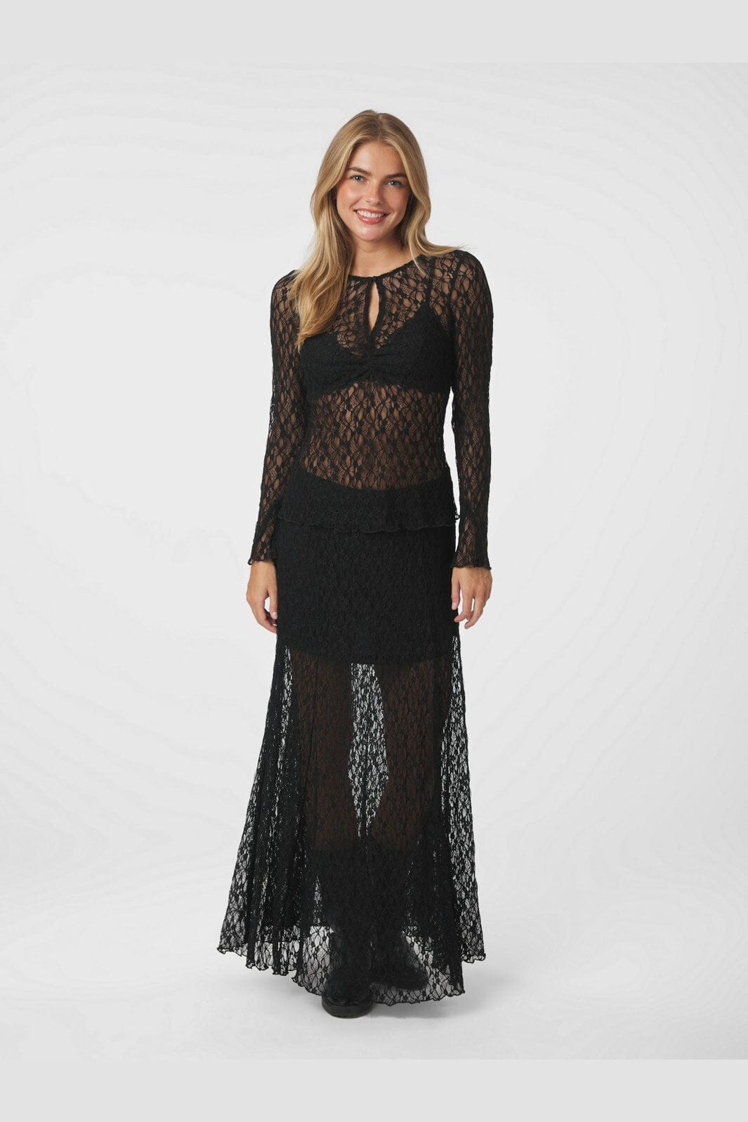 Neo Noir - Matria Lace Blouse 166073 - 100 - Black