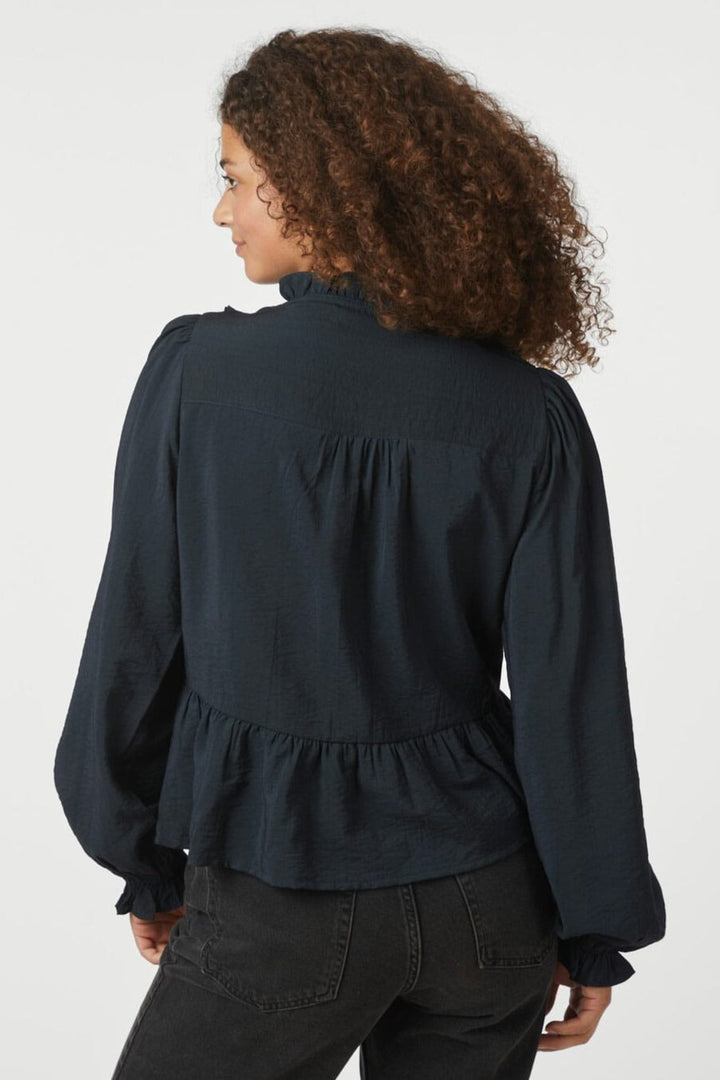 Neo Noir - Melfy Structure Blouse 166695 - 141 - Navy
