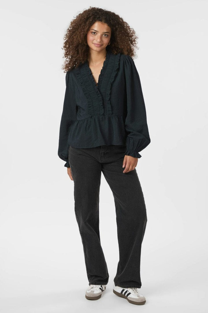 Neo Noir - Melfy Structure Blouse 166695 - 141 - Navy