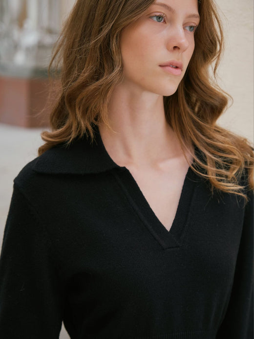 Neo Noir - Melia Knit Dress 164954 - 100 - Black Strikbluser 