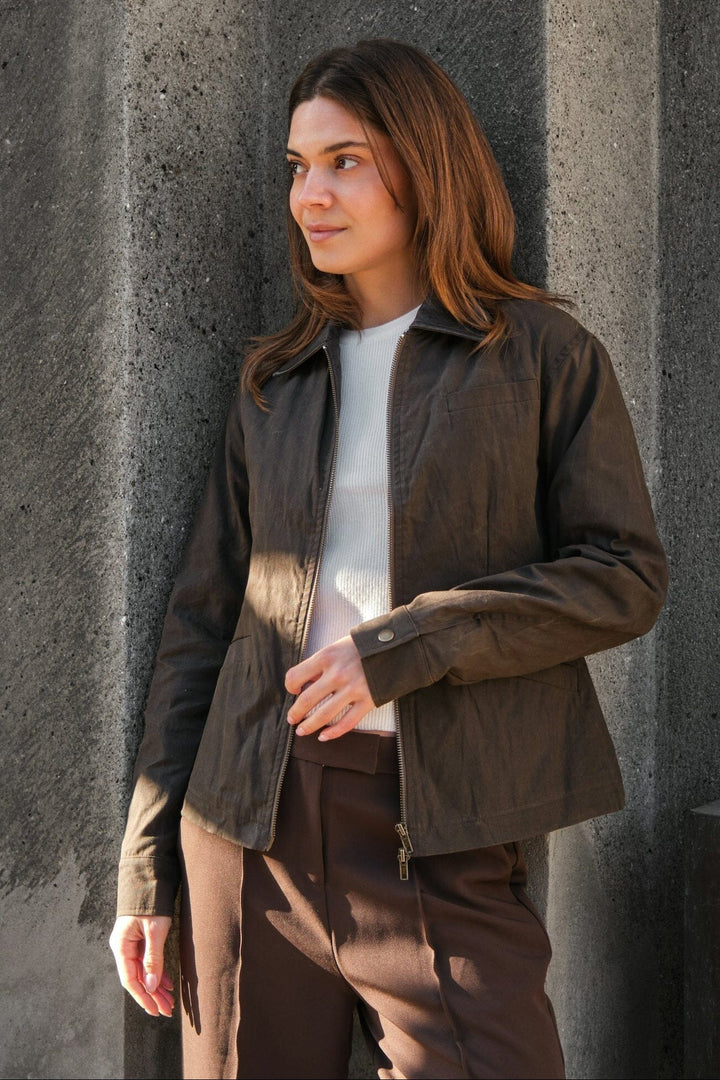 Neo Noir - Mexa Coated Jacket 166193 - 157 - Dusty Army Blazere 