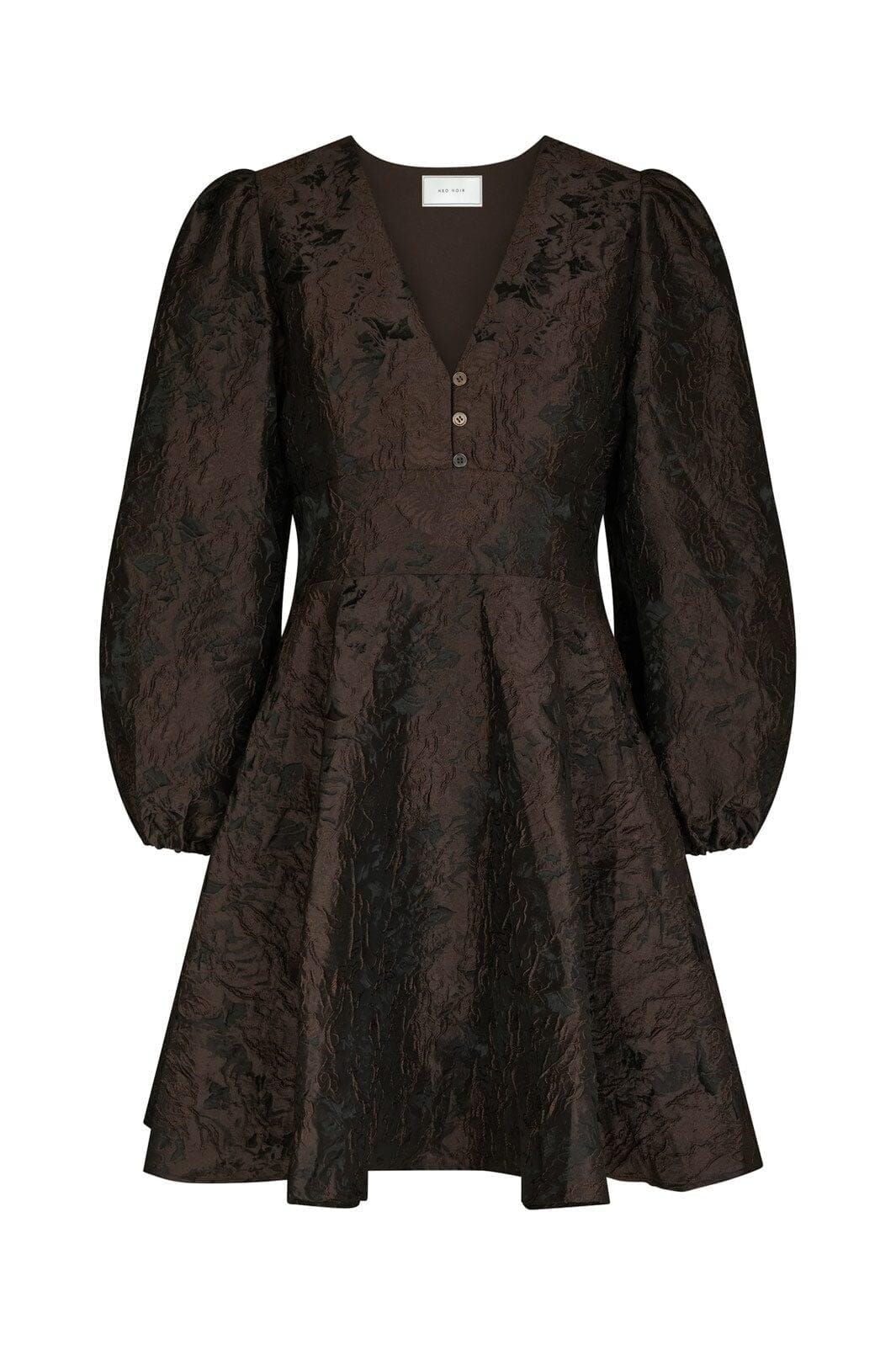 Neo Noir - Milly Brocade Dress 167188 - 676 - Dark Brown