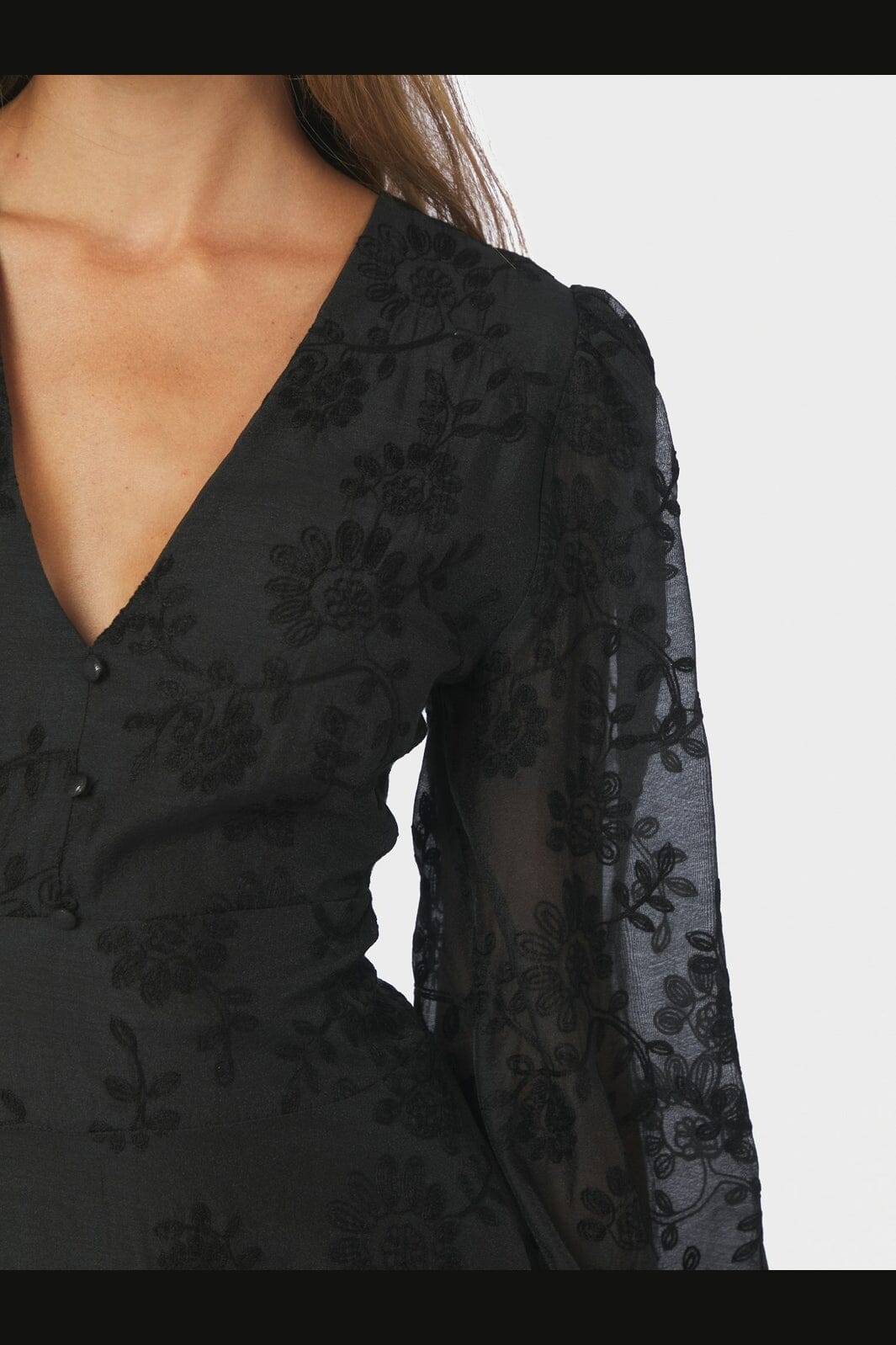 Neo Noir - Milly Embroidery Dress 170738 - 100 - Black