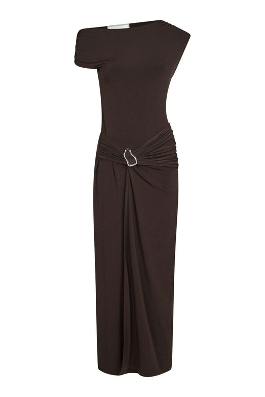 Neo Noir - Minja Drapy Dress 165728 - 584 - Chocolate Brown