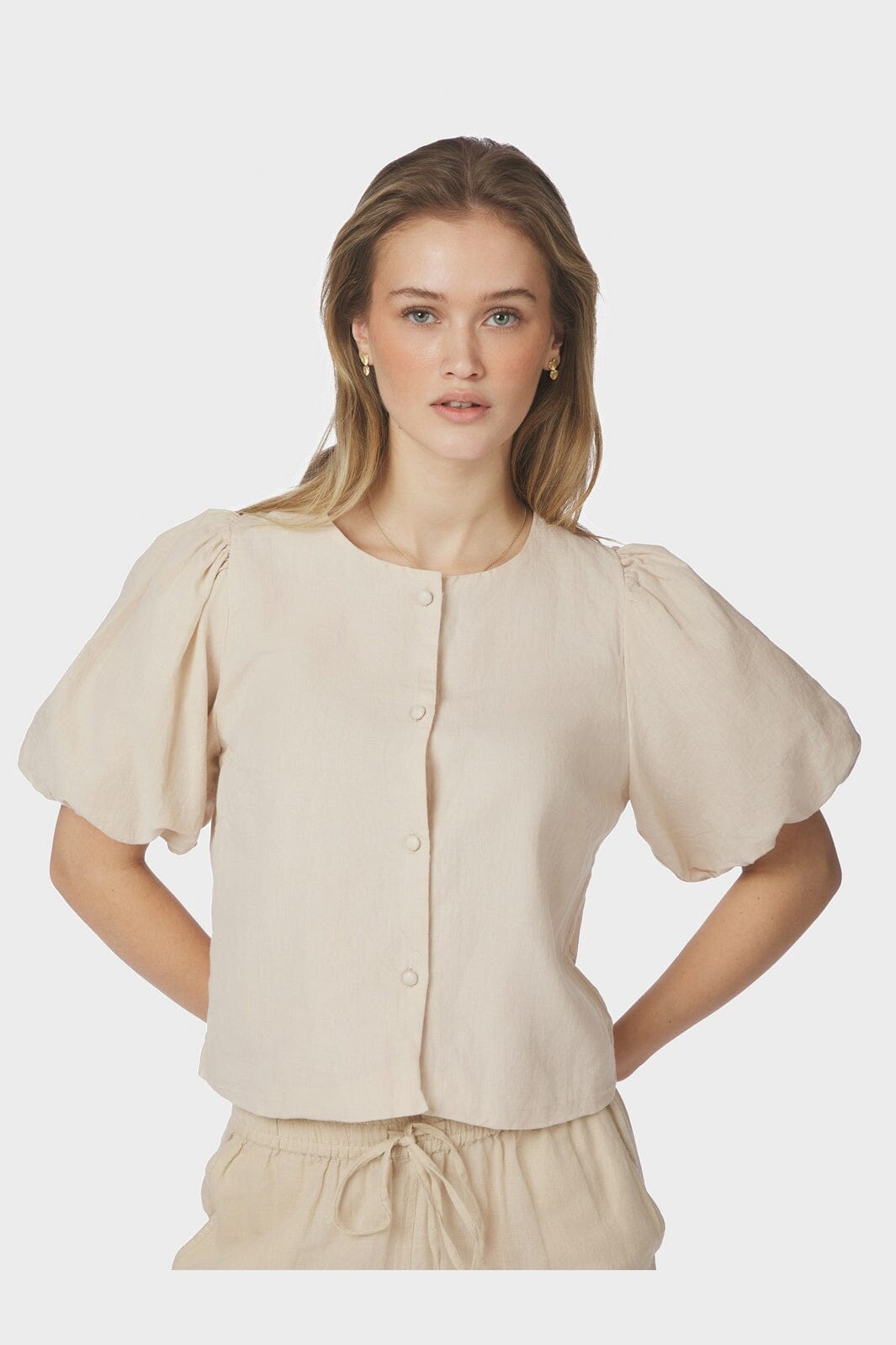 Neo Noir - Moisa Linen Blouse 169314 - 213 - Sand