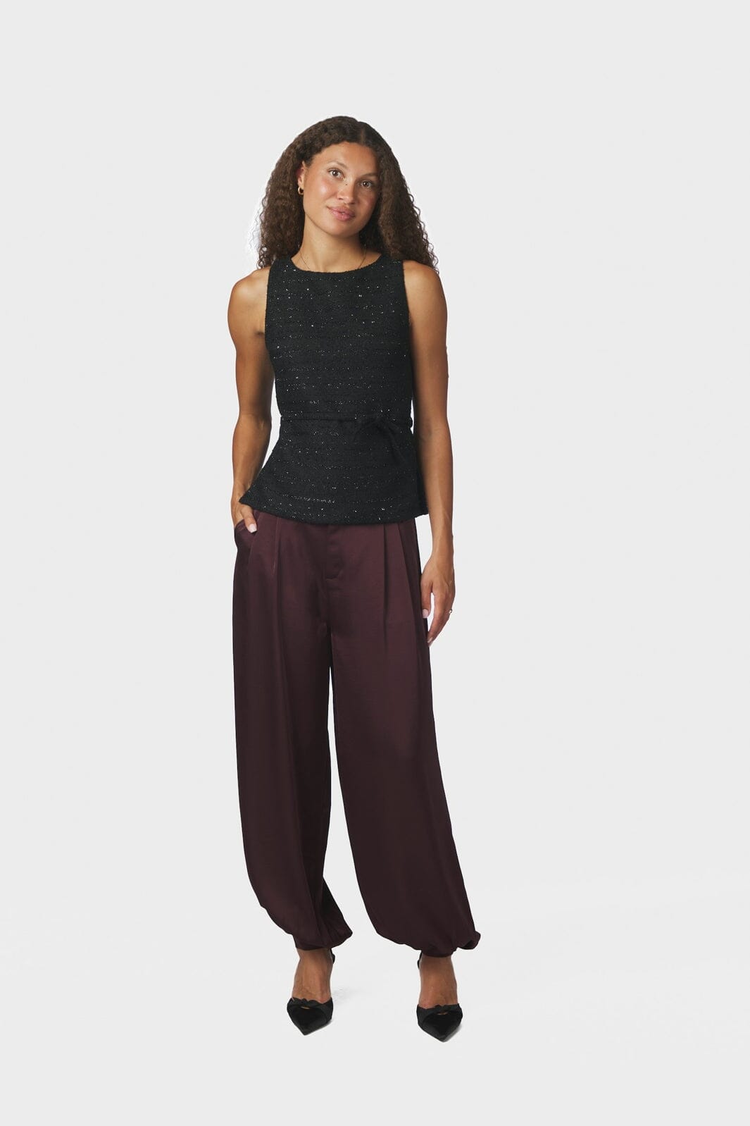 Neo Noir - Nassa Boucle Glitz Top 170369 - 100 - Black