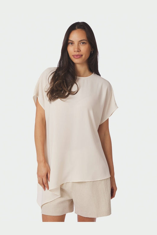 Neo Noir - Nerita Asymmetric Blouse 168969 - 121 - Off White