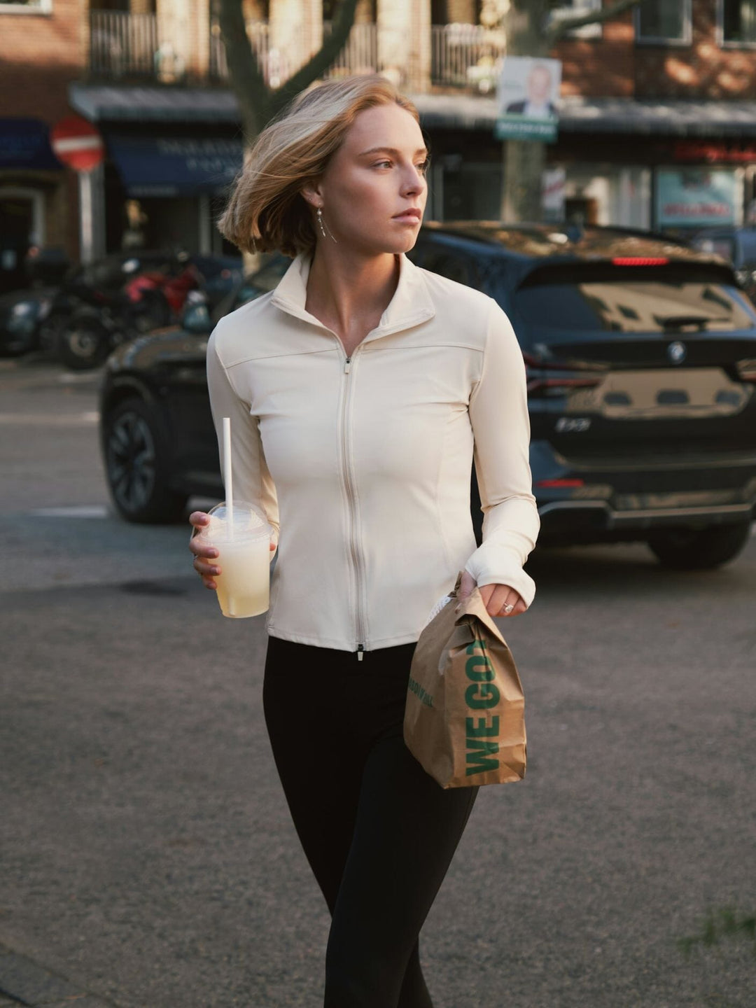 Neo Noir - Nolana Zip Blouse 167175 - 124 - Ivory Bluser 