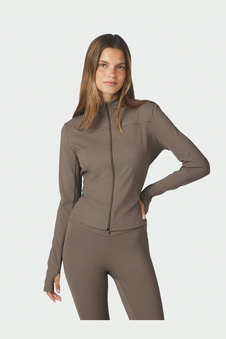 Neo Noir - Nolana Zip Blouse 167175 - 492 - Mushroom