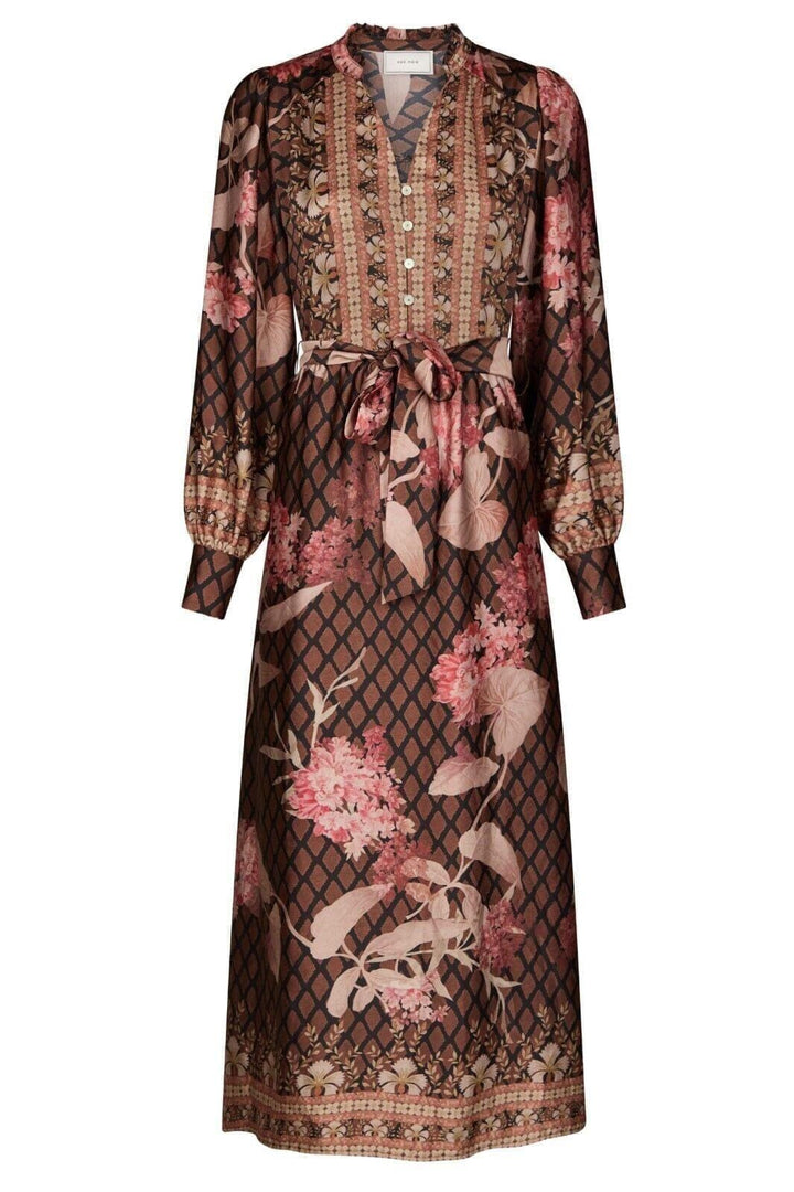 Neo Noir - Nova Botanical Border Dress 167258 - 100 - Black Kjoler 