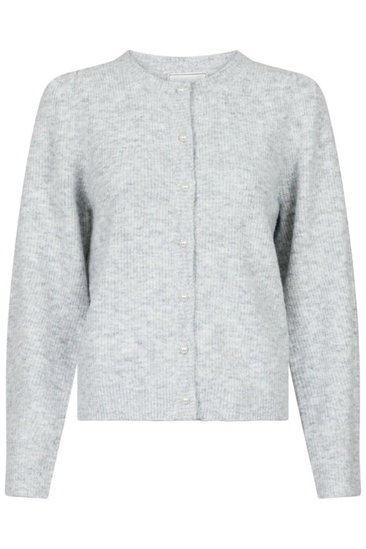 Neo Noir - Nuna Knit Cardigan - Light Grey Melange Cardigans 